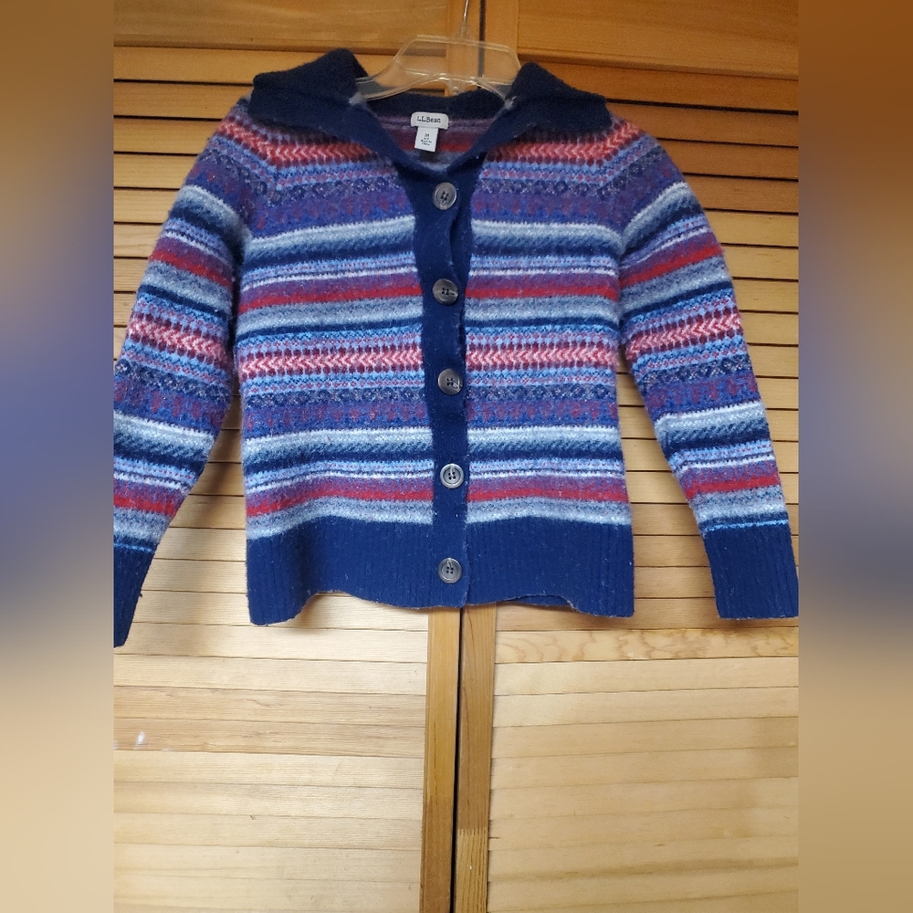 L.L. Bean Multicolor Striped Cardigan